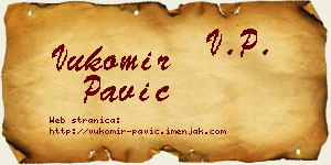 Vukomir Pavić vizit kartica